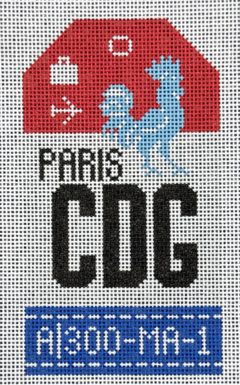 Retro Travel Tag - Paris CDG