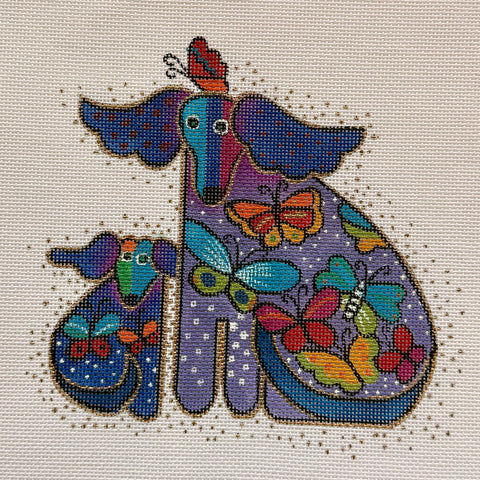 Dogs with Butterflies - Laurel Burch