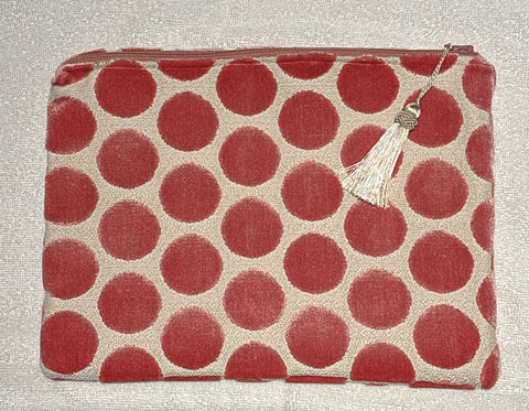 Anna Clutch - Pink Velvet Circles