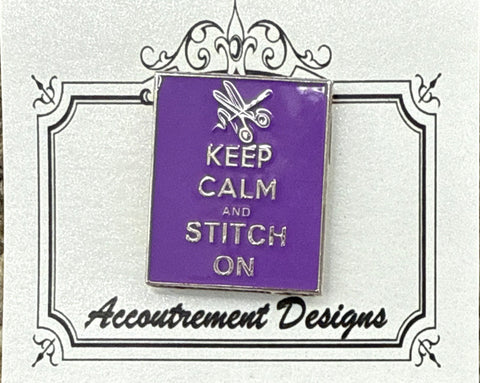 Keep Calm and Stitch On Needle Minder - Purple