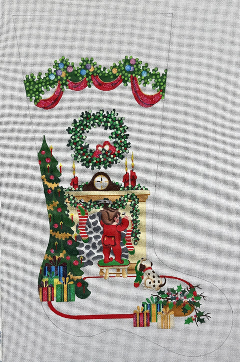 Boy/Fireplace Stocking