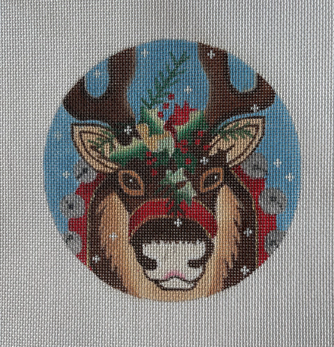 Reindeer Round Ornament