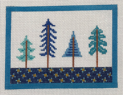 4 Blue Trees