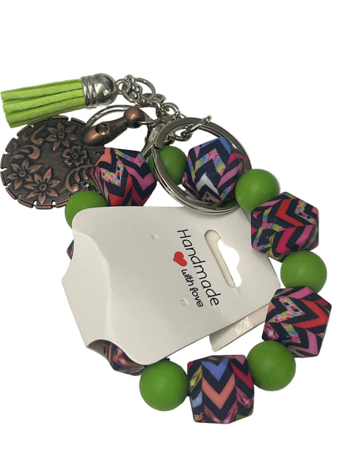 Bracelet Fob Green/red multi