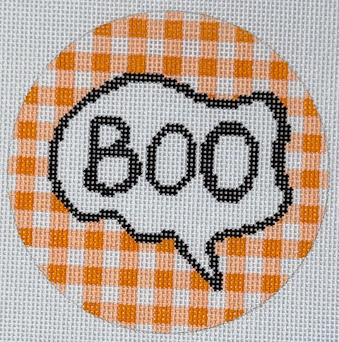 Boo on Orange Gingham