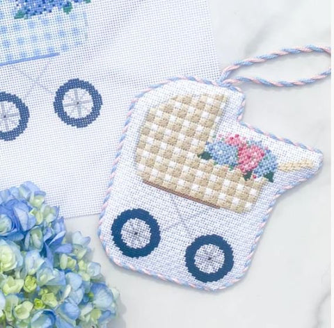 Baby Carriage Blue Gingham w/SG