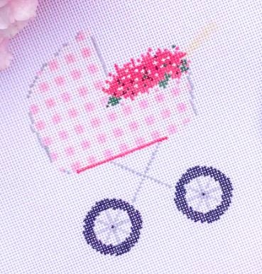 Baby Carriage Pink Gingham w/SG