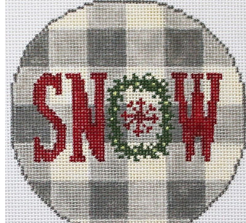 Gingham Snow Ornament