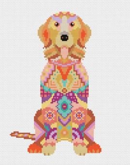 Mandala Dog Cross Stitch Chart