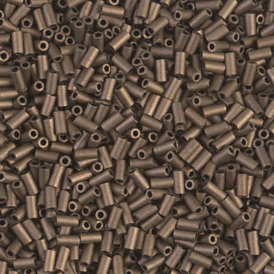 3mm Bugle Beads - Matte Metallic Dark Bronze