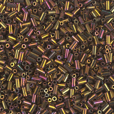 3mm Bugle Beads - Metallic Gold Iris