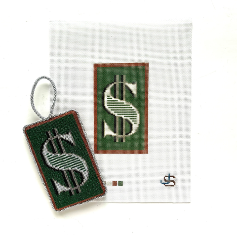 Dollar Sign Ornament/Paperweight Canvas
